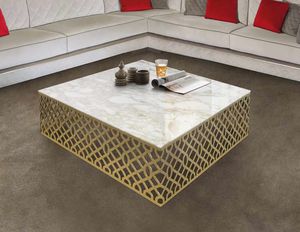 ART. 3366, Tavolino con struttura finitura oro satinato