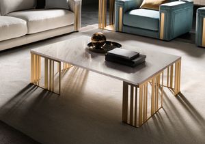 ATMOSFERA tavolino 1, Tavolino in metallo con piano in marmo