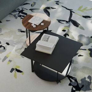 ICS quadrato, Elegante tavolino con piano quadrato, in legno e metallo
