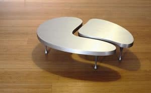 Ki09, Tavolino moderno per salotto, tavolino in metallo per centro sala