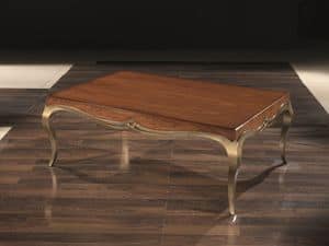 LOVE tavolino 8679T, Tavolino rettangolare in legno massello, per salotti