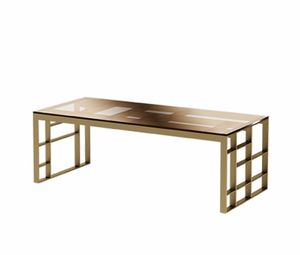 Matrix tavolino rettangolare, Tavolino rettangolare, in metallo finitura bronzo anticato