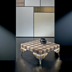 Mikado MK150, Tavolino basso quadrato, con intarsio tartan