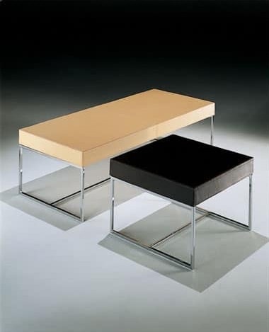 Square tavolino, Tavolino da salotto con base in tubolare, per reception