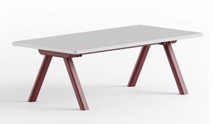 Surfy Hub 2027 coffee table, Tavolino basso rettangolare, con gambe metallo