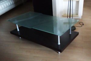 Tavolino 06, Tavolino rettangolare con piano in vetro