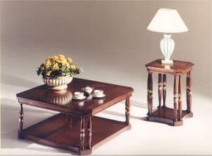 3035 TAVOLINI, Tavolino quadrato in legno per salotti in stile classico