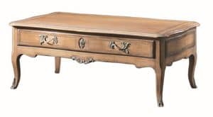 Alessio FA.0132, Tavolino provenzale con 1 cassetto, arricchito da piccole decorazoini floreali, ideale per ambienti in stile classico