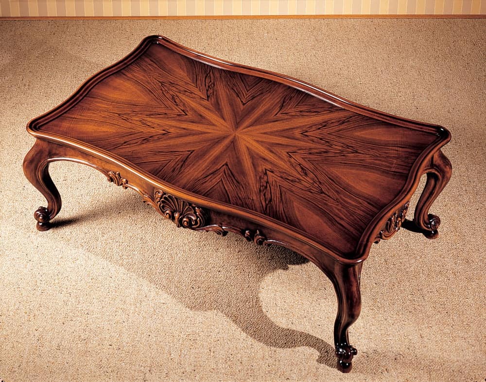 Art. 222/R, Tavolino con piano intarsiato, stile classico, per ville di lusso