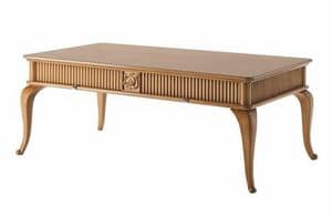 Art. CA123, Tavolino in legno, per salotto classico, intagliato a mano