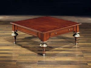 BILL tavolino 8444T, Tavolino classico in faggio intagliato, gambe originali