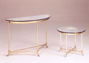Como tavolino, Tavolino in stile classico di lusso in ottone e vetro