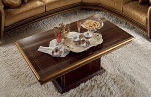 Giotto tavolino da salotto, Tavolino classico di lusso, con base rettangolare