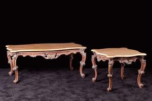 Symphony Coffee & Side tables, Tavolini intagliati ideali per salotti in stile Rococ