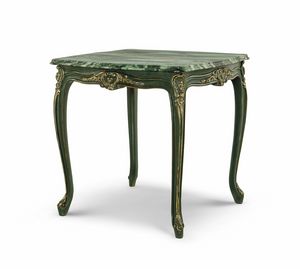 Tavolino 4715, Tavolino laterale con piano marmo Verde Lapponia