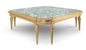 Tavolino 4973, Tavolino stile classico, con piano in marmo, base intagliata