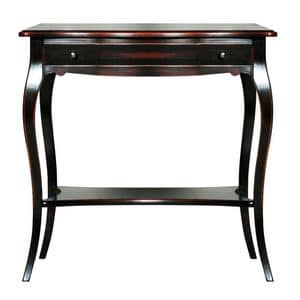 Virginie BR.0304.B, Tavolino laccato, con cassetto e ripiano, stile classico