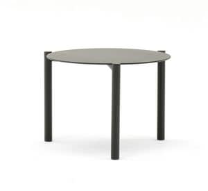Bahia tavolino, Tavolino tondo impilabile in alluminio per esterni