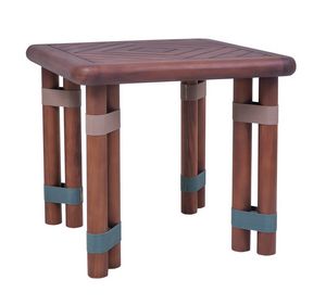 Lignes 04I5, Tavolino quadrato da esterno in legno teak