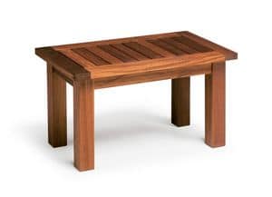 Sorrento/te, Tavolino in legno iroko, per uso esterno