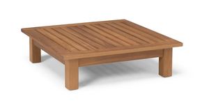 Tavolino PT, Tavolino basso in legno iroko, solido e resistente agli agenti atmosferici