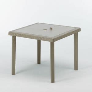 Tavolo bar polyrattan esterno 90 x 90 cm Boheme - S7090, Tavolino quadrato per giardino, in vari colori