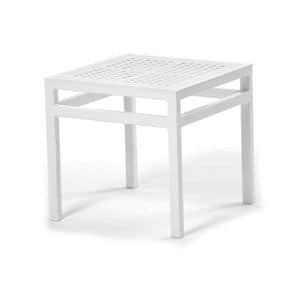 Victor tavolino 1, Tavolino quadrato, in alluminio, per terrazzi e piscine