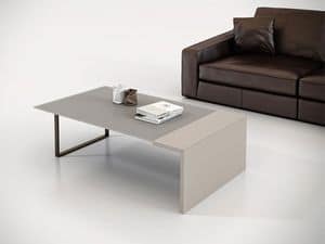 Loop In tavolino, Tavolino basso, piano in legno, ideale per ambienti moderni