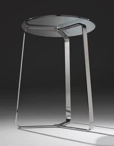Basket, Tavolino in acciaio e cristallo, per salotti eleganti