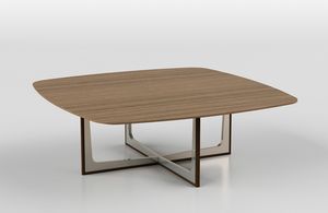 Cross low table 1, Tavolino con piano in ceramica o legno