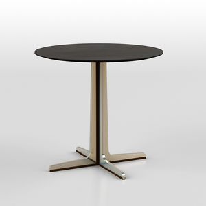 Cross low table 2, Tavolino tondo con base in acciaio ed acrilico