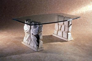 Drake, Tavolino da salotto con doppia base in pietra
