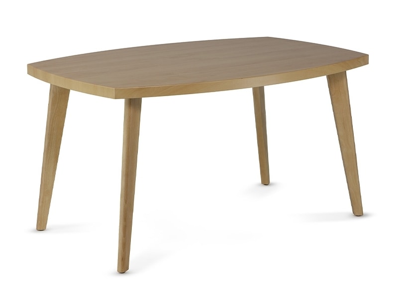 HIRO 1476, Tavolino in legno con bordi smussati