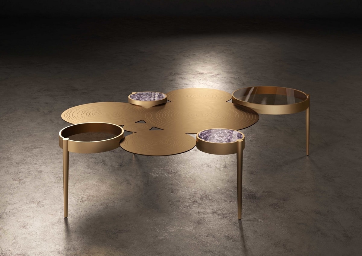 Il sambuco, Tavolino in ottone, ispirato dalle ninfee