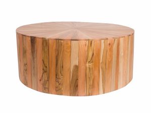 Remix 0499, Tavolino tondo fatto da vari tipi di legno