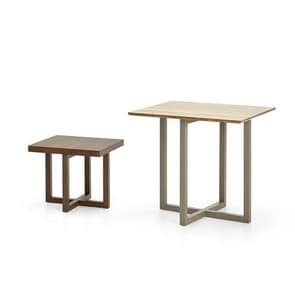 Sidney tavolini quadrati, Set tavolini quadrati, in legno di frassino, stile minimale