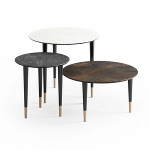 Trendy 0550 Derby 0551 Dune 0552, Tavolini tondo in legno e metallo