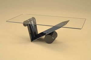 Zefiro, Tavolino stile moderno con piano in vetro