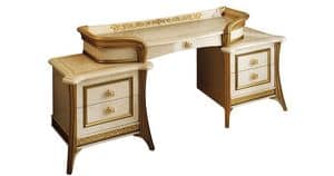 Melodia pettiniera, Toilette classica, finiture in oro, finemente lavorata, per camere da letto di lusso