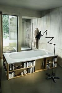 Book, Vasca da bagno con libreria incastonato nelle pareti
