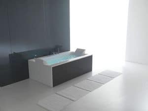 Sensual 180x100 - 180x90 - 180x80, Vasca moderna rettangolare, con miscelatore, per terme