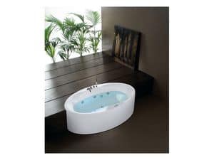 Zaphiro, Vasca da bagno moderna, con cromoterapia, per area relax
