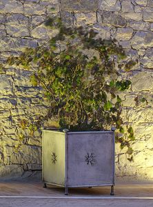 MONASTERO GF4019VA, Vaso da giardino, in acciaio decorato