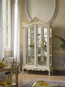 Art. 21567 Verdi, Vetrina con 2 porte in vetro trasparente, in stile classico