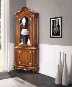 Art. 3062, Credenza ad angolo, con decori in radica