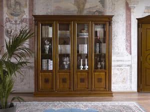 Art. 46754 PC90 Puccini, Vetrina classica di lusso, con 4 porte in vetro trasparente