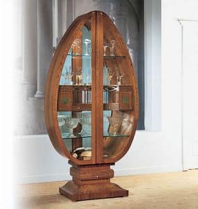 V548 Millennium vetrina, Vetrina illuminata a forma d'uovo, in stile classico